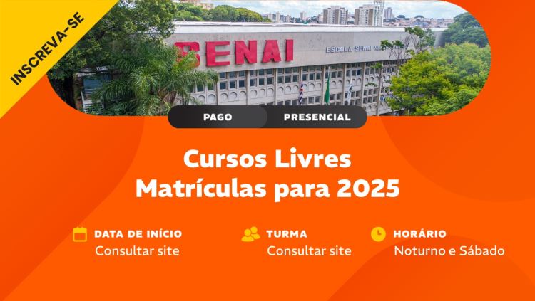 Cursos Livres - matrículas abertas para 2025