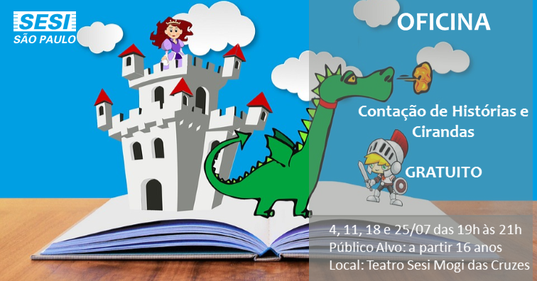 Inscrições Abertas para Oficina de Contação de Histórias e Cirandas. Gratuito!