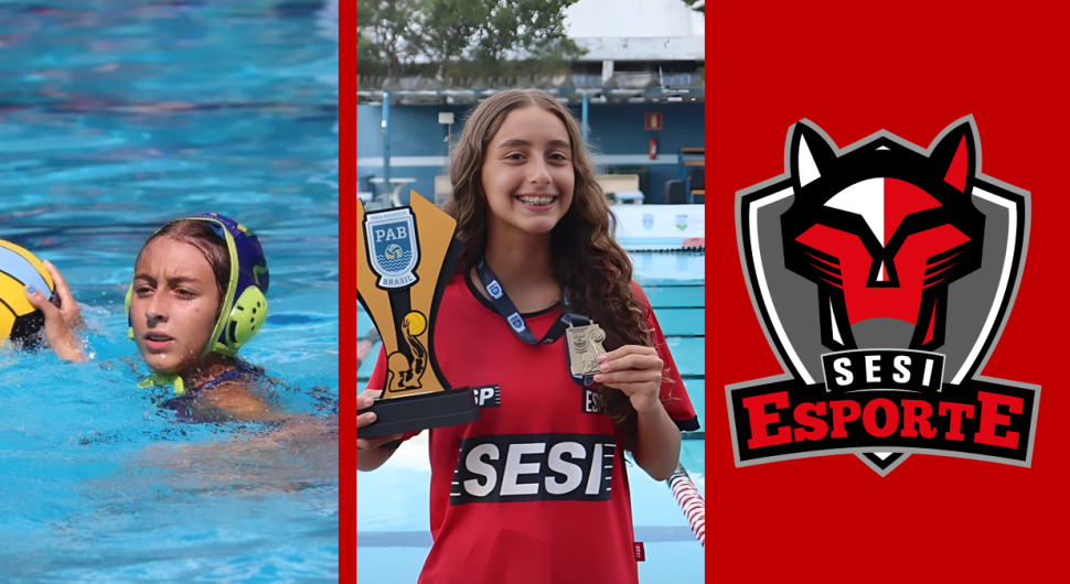 Atleta do Sesi Mogi brilha em campeonato de Polo Aquático e conquista o ouro com a equipe do SESI-SP