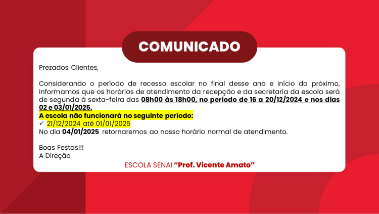 Horário final de ano