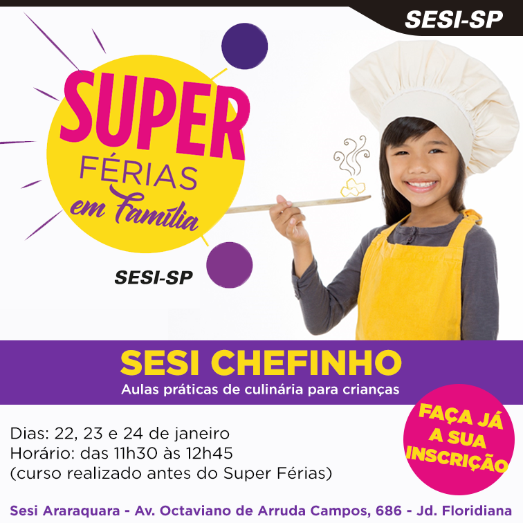 Sesi Chefinho oferece aulas práticas de culinária para crianças