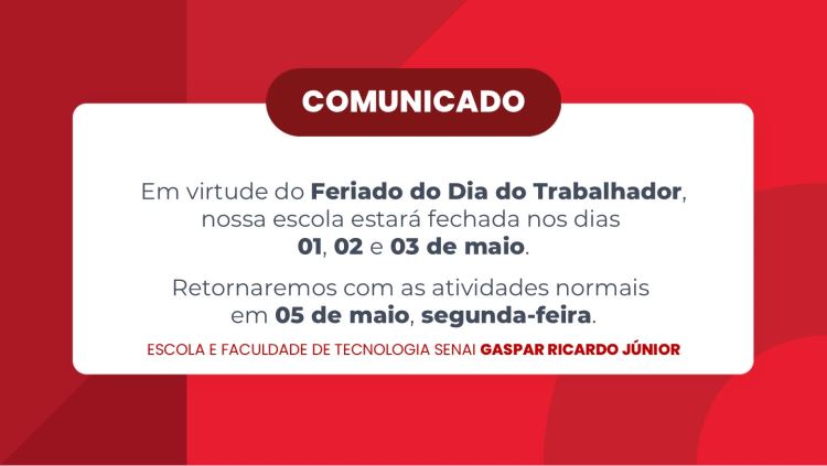 Feriado do Dia do Trabalhador