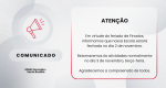 Confira o comunicado sobre o feriado de Finados.