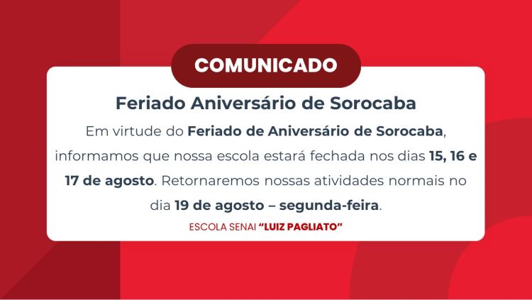 Feriado Aniversário de Sorocaba