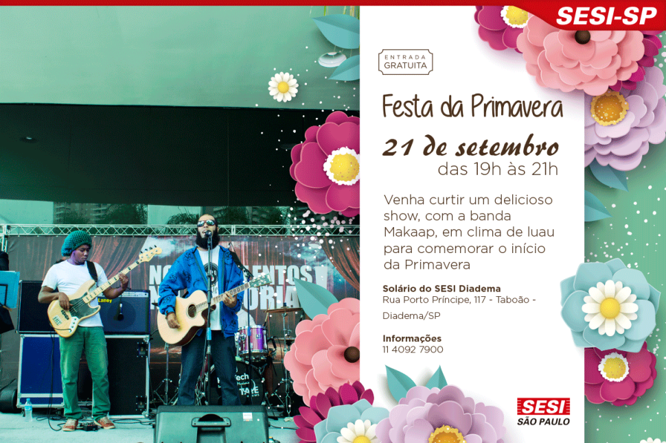 A banda paulistana Makaap abre as comemorações da Festa da Primavera no SESI Diadema