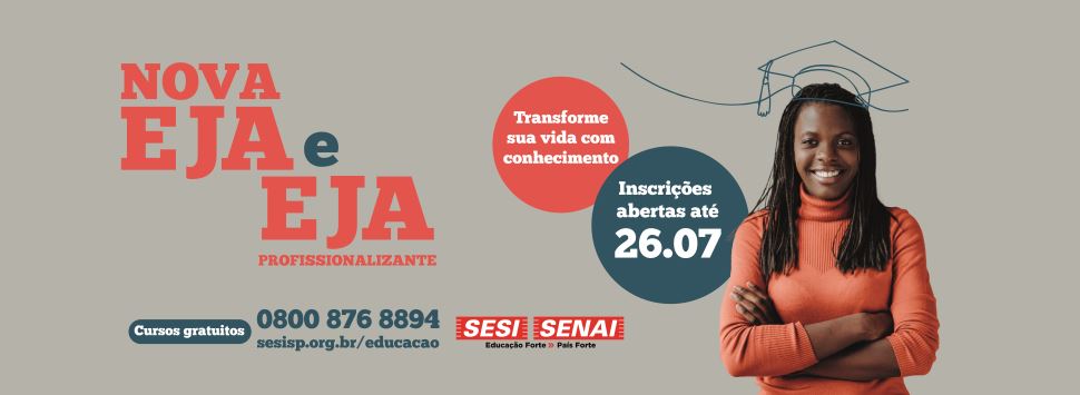 SESI São Bernardo do Campo abre inscrições com 234 vagas gratuitas na Educação de Jovens e Adultos, com a opção profissionalizante, em parceria com o Senai-SP