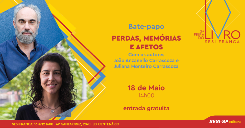   2ª Feira do Livro receberá os autores João Anzanello Carrascoza e Juliana Monteiro Carrascoza para falar sobre o livro “Catálogo de perdas”