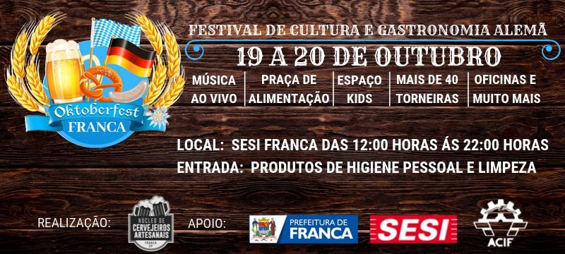 Oktoberfest acontece no Sesi Franca nos dias 19 e 20 de outubro