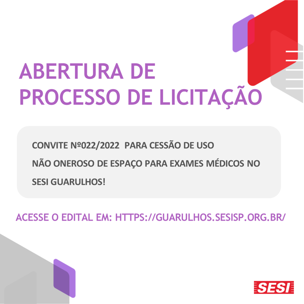 Abertura de Processo de Licitação! 