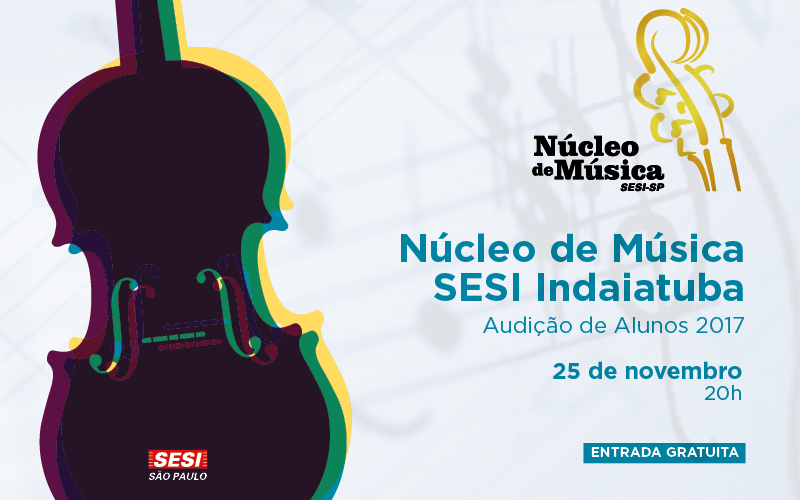 Os alunos do Núcleo de Música do SESI Indaiatuba fazem apresentação