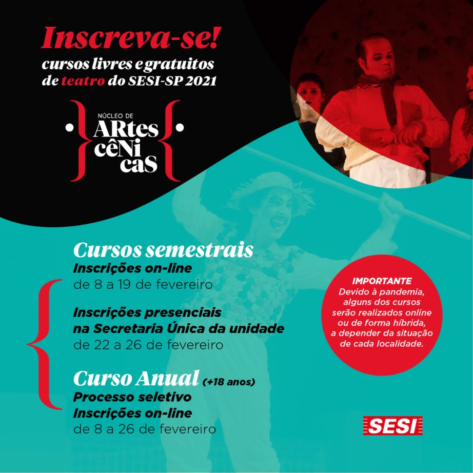 SESI Itapetininga oferece curso gratuito de teatro