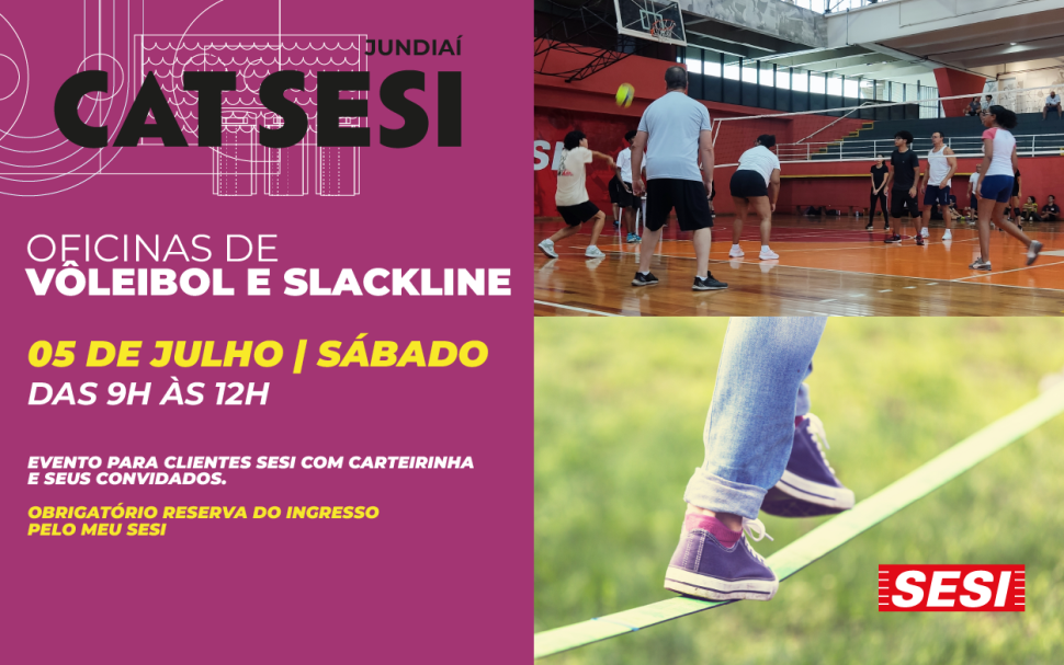 SESI Jundiaí promove oficinas gratuitas de Voleibol e Slackline
