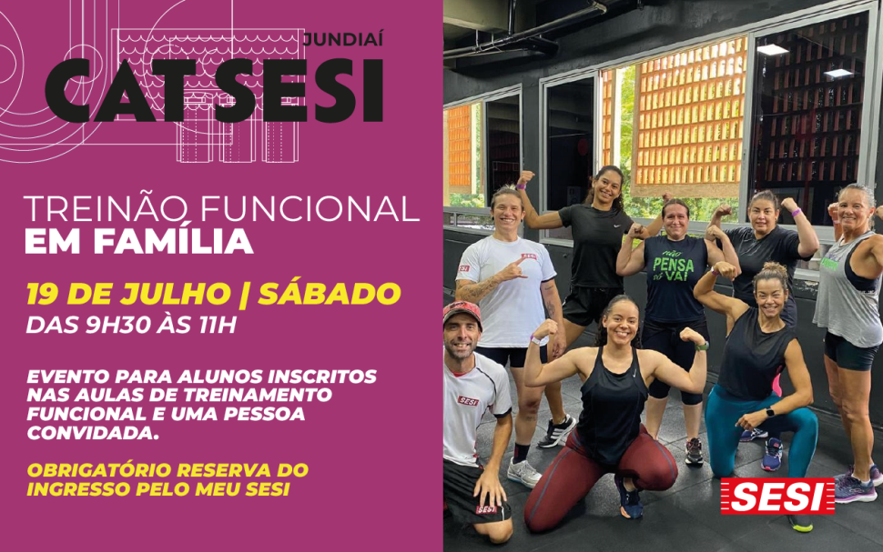 Movimento e Conexão: sábado tem Treinão Funcional em Família no SESI Jundiaí