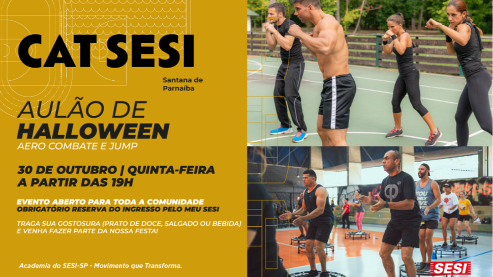 Aulão de Halloween promete noite cheia de energia no SESI Santana de Parnaíba