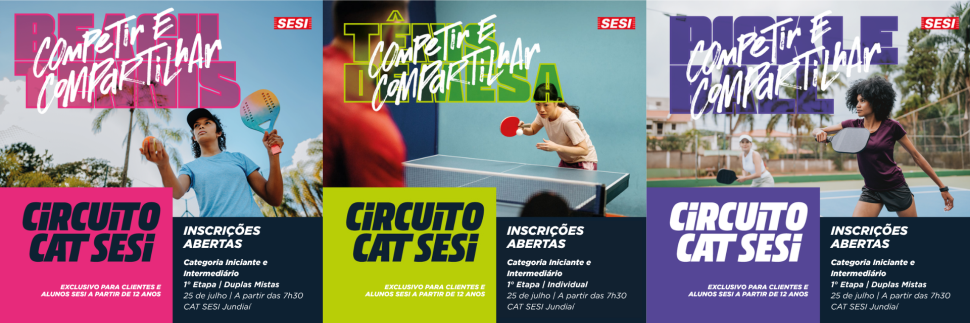 Circuito CAT SESI 2026 abre inscrições para Beach Tennis e Tênis de Mesa em Jundiaí