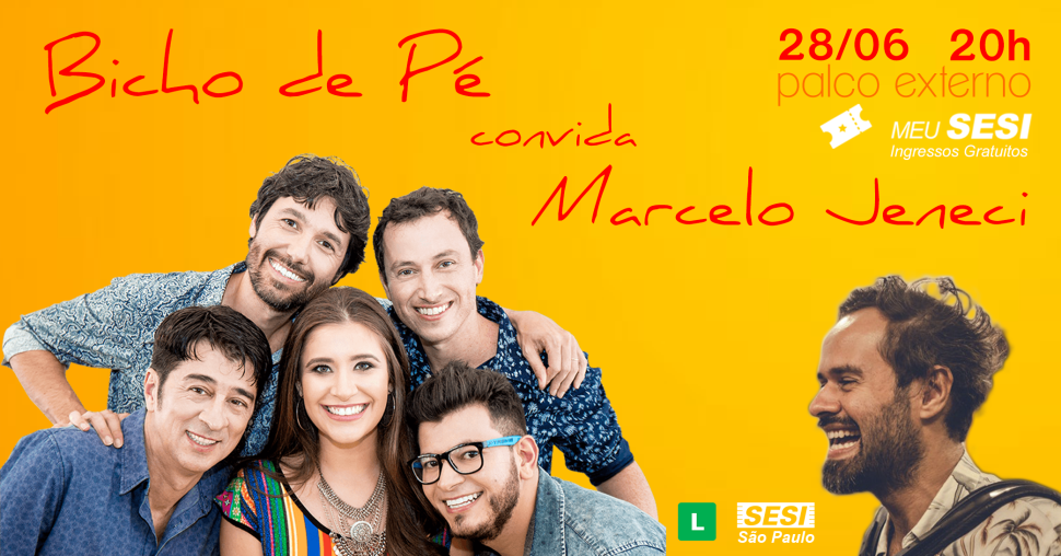 SESI São José dos Campos recebe show que une Bicho de Pé e Marcelo Jeneci