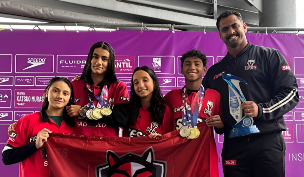 Atletas do Sesi São José dos Campos conquistam dez medalhas no Paulista Infantil de Inverno 