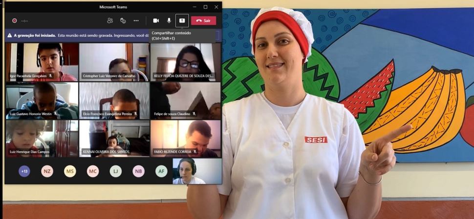 Alunos da Escola Sesi de Mococa participam de aula online com nutricionista