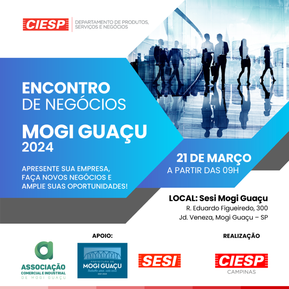 Sesi Mogi Guaçu sedia Encontro de Negócios no 21 de março