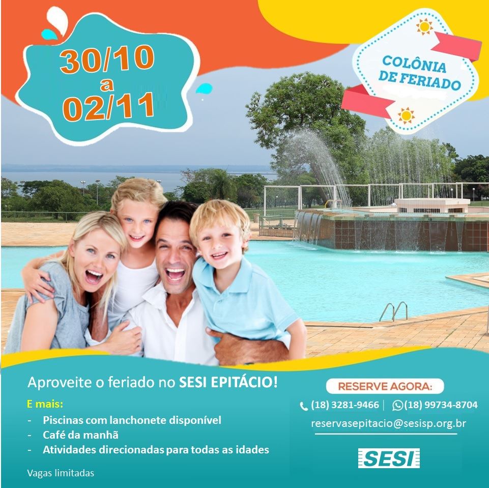 SESI Epitácio estará aberto no feriado prolongado de 2 de novembro