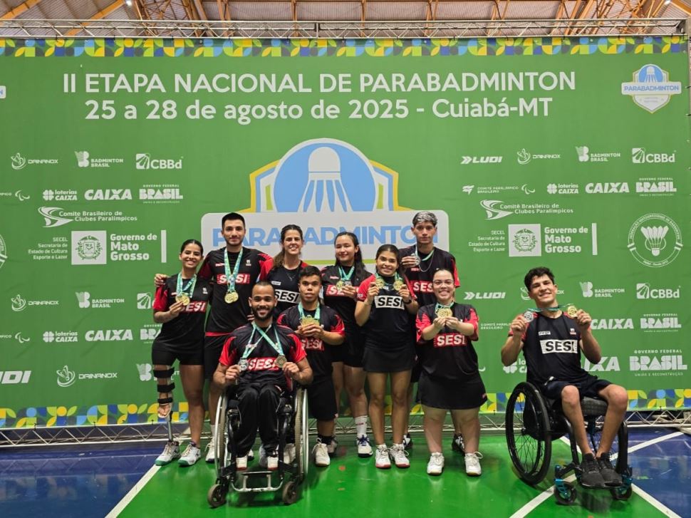 Atletas do Sesi Prudente retornam de Cuiabá com 15 medalhas da II Etapa Nacional de Parabadminton 