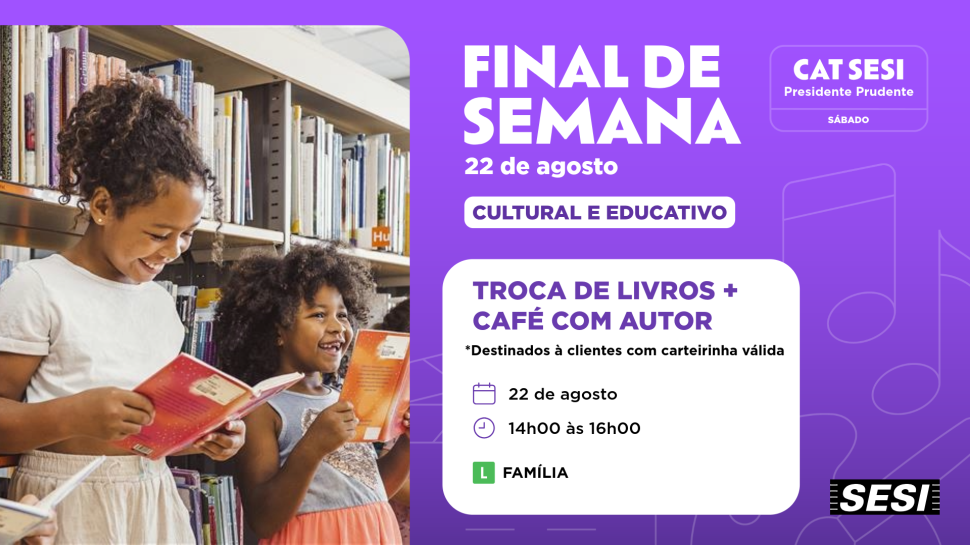 CAT Sesi de Presidente Prudente recebe o evento “Café com o autor”, com Henrique Chagas