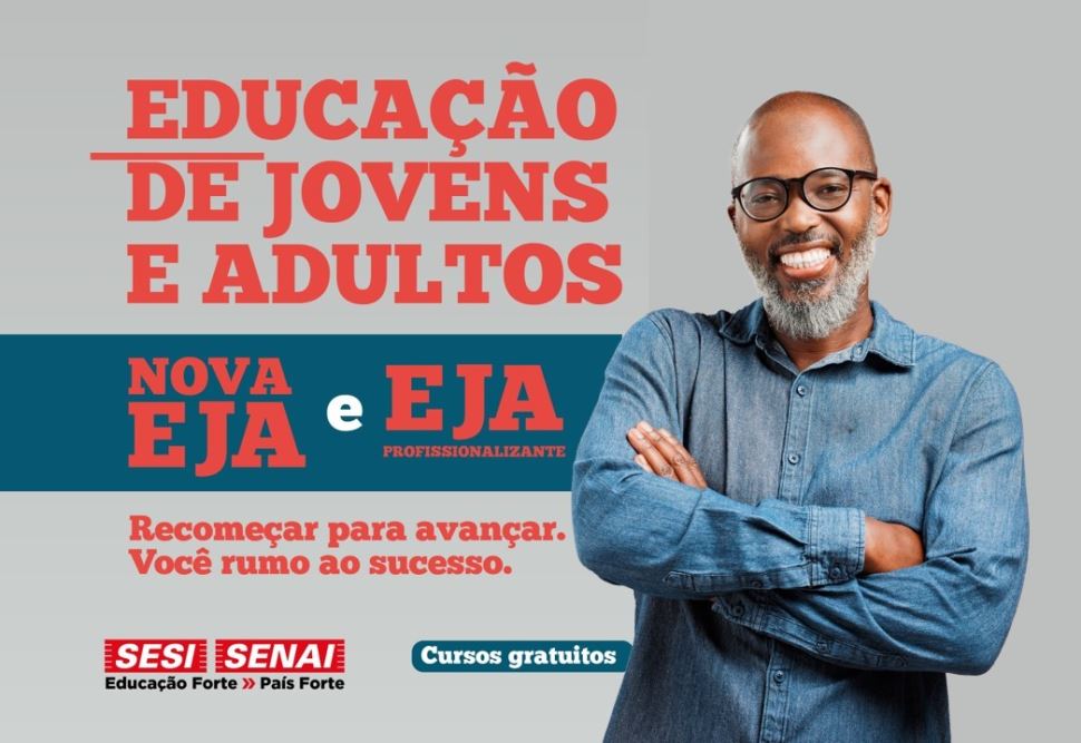 SESI-SP oferece mais de 5 mil vagas gratuitas na Educação de Jovens e Adultos, com a opção profissionalizante, em parceria com o Senai-SP 