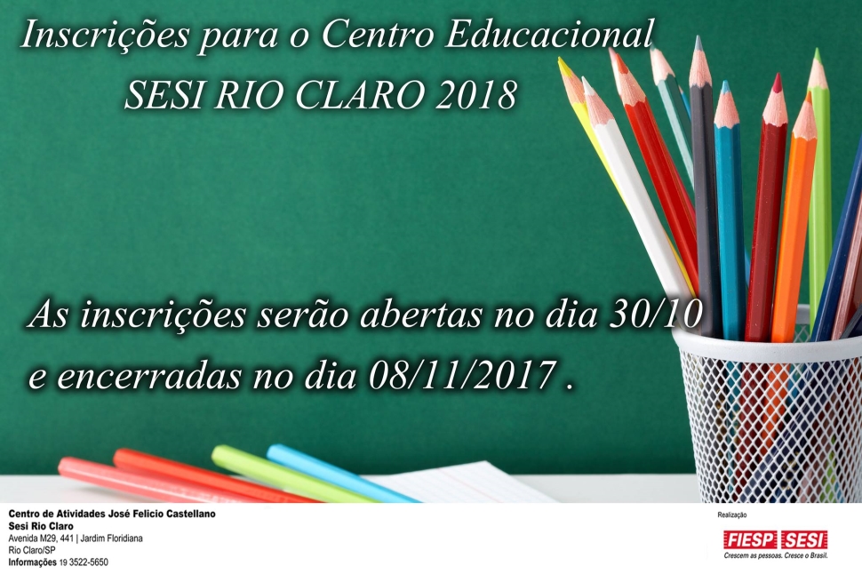 Inscrições para ingressar no Ensino Fundamental e Médio