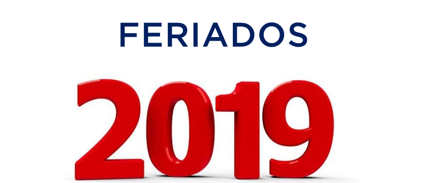 CALENDÁRIO DE FERIADOS 2019