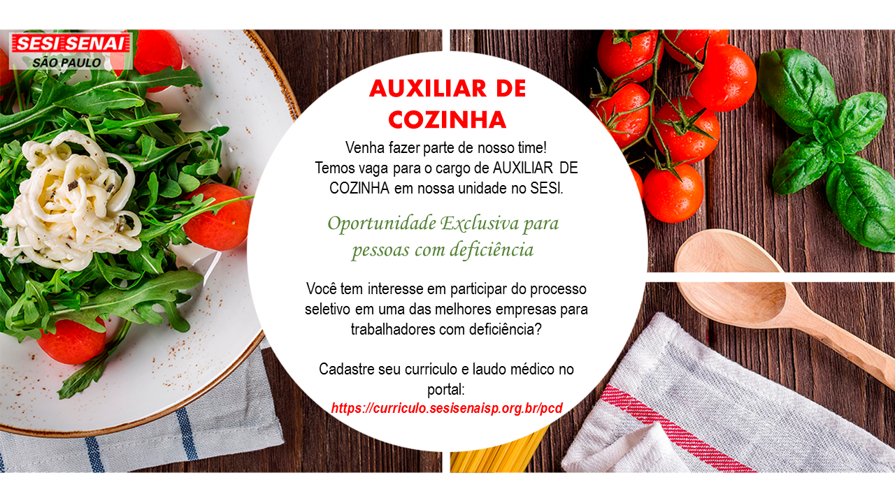 Vaga auxiliar de cozinha