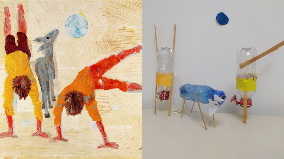 Oficina com materiais recicláveis reproduz obras de Cândido Portinari