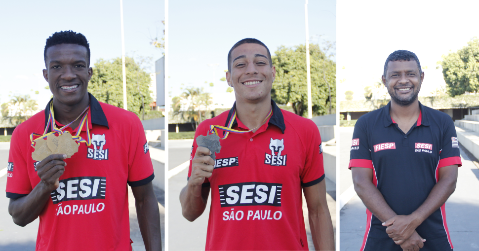 Os velocistas Felipe Bardi, Lucas Vilar e o técnico Darci Ferreira carimbam passaporte para Tóquio 