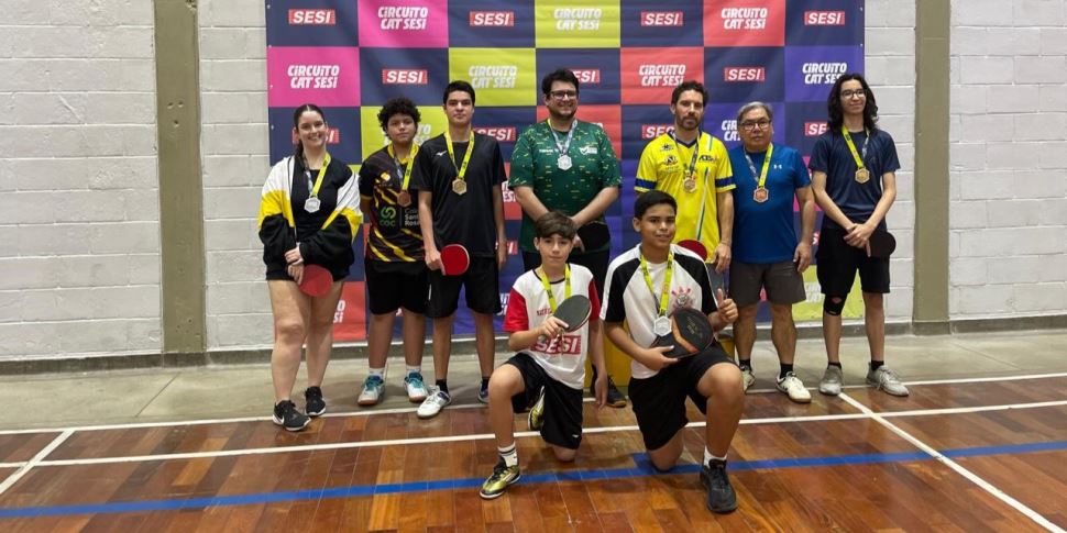 Confira o ranking da 1ª etapa do Circuito CAT Sesi de Tênis de Mesa de Votorantim