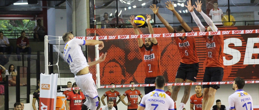 SESI-SP sofre com a força do Minas e fica atrás no quinto confronto do returno da Superliga 2017/18