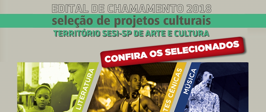 Confira os selecionados do edital Território SESI-SP de Arte e Cultura
