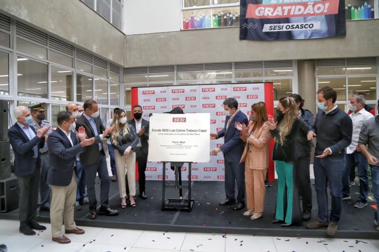 Com homenagem a Trabuco, Skaf inaugura escola do Sesi-SP em Osasco