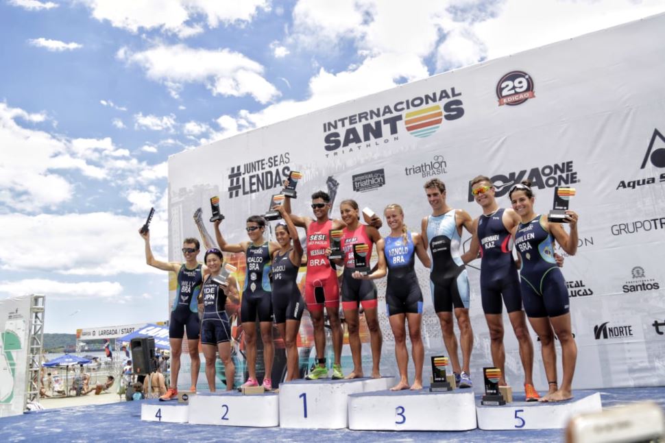 Já garantidos em Tóquio 2020, Luísa Baptista e Manoel Messias vencem o 29º Triathlon Internacional de Santos