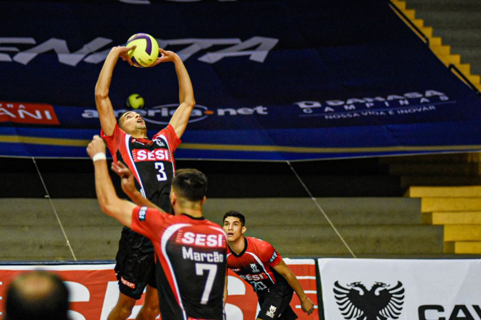 Sesi-SP reage, busca o empate, mas fica atrás no confronto contra o Vôlei Renata pelo Campeonato Paulista 2020