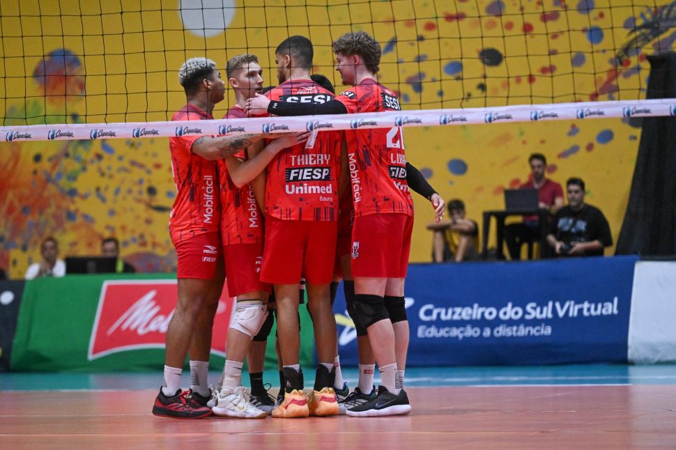 Sesi Bauru vira quarto set e conquista vitória sobre Vedacit Vôlei Guarulhos