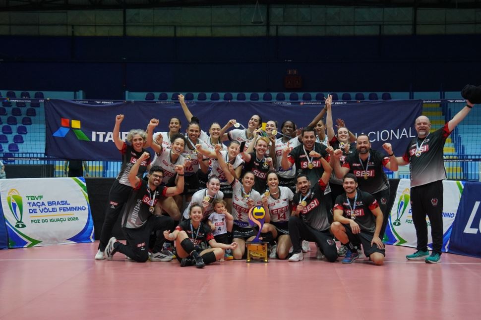 SESI Vôlei Bauru domina Sancor Seguros Vôlei Londrina e é campeão da Taça Brasil 2026