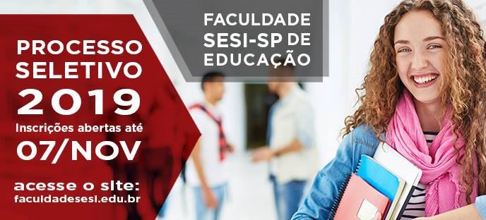Faculdade SESI-SP: inscrições abertas até 07/11