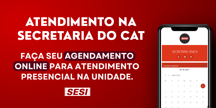 Atendimento na secretaria do CAT Sesi
