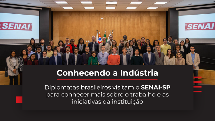 Diplomatas brasileiros visitam o SENAI-SP para conhecer mais sobre o trabalho e as iniciativas da instituição