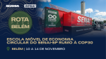 Scania, SENAI-SP, Ultragaz, Itaipu Norte e LOTS Group cruzam o Brasil para levar Escola Móvel de Economia Circular à COP30 