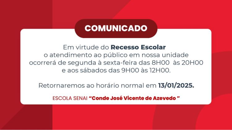 Horário de Atendimento Janeiro 2025