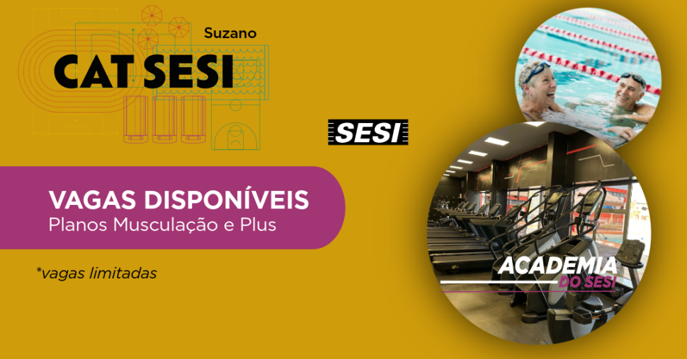 SESI Suzano abre vagas para os Planos Musculação e Plus
